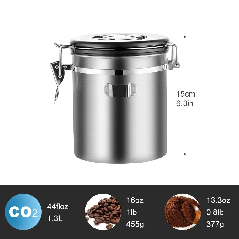 Stainless Steel Airtight Coffee Container