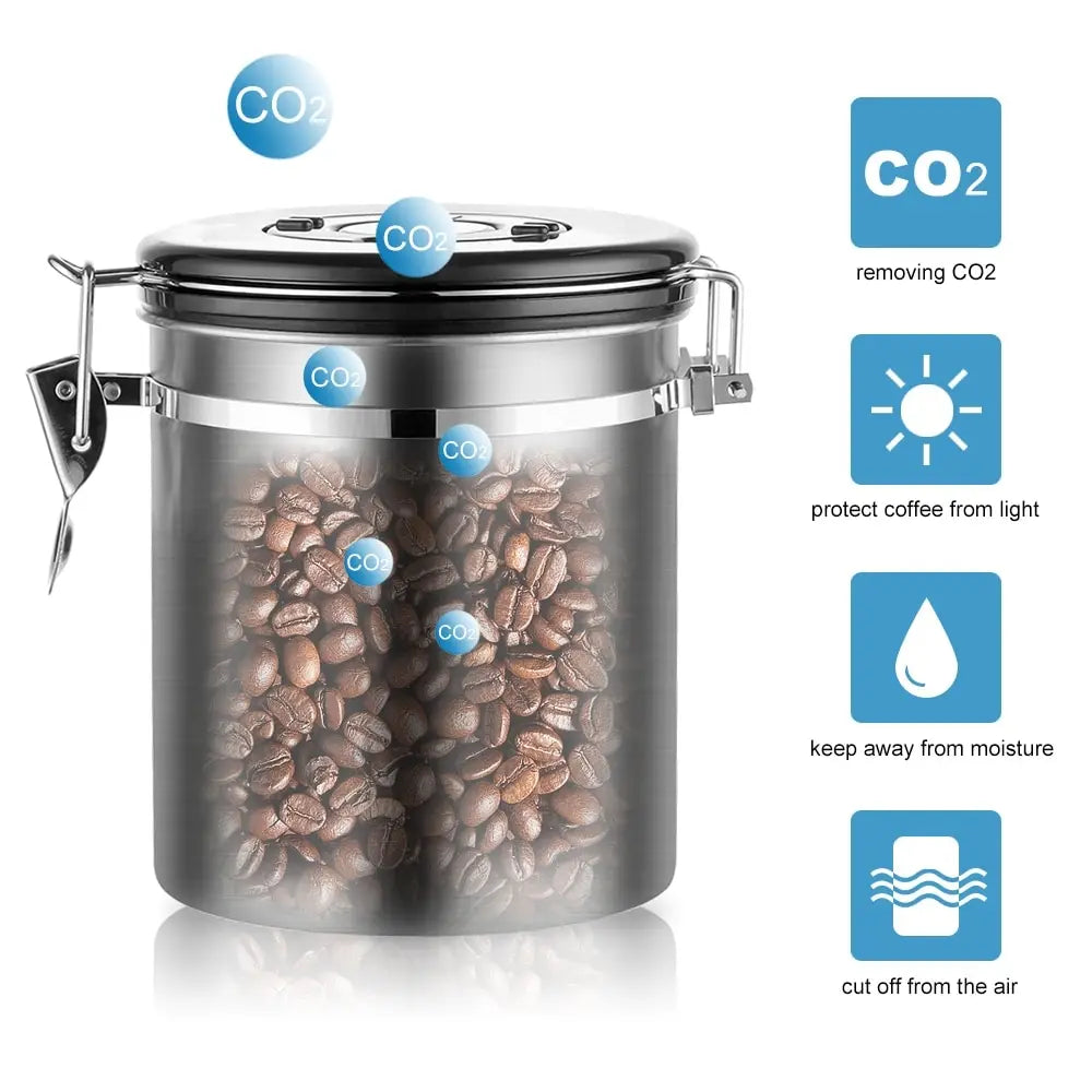 Stainless Steel Airtight Coffee Container