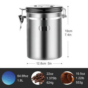 Stainless Steel Airtight Coffee Container